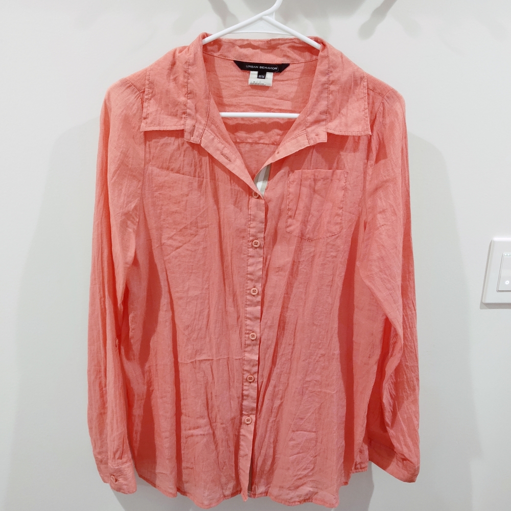 Urban Behavior Striped Coral Shirt
